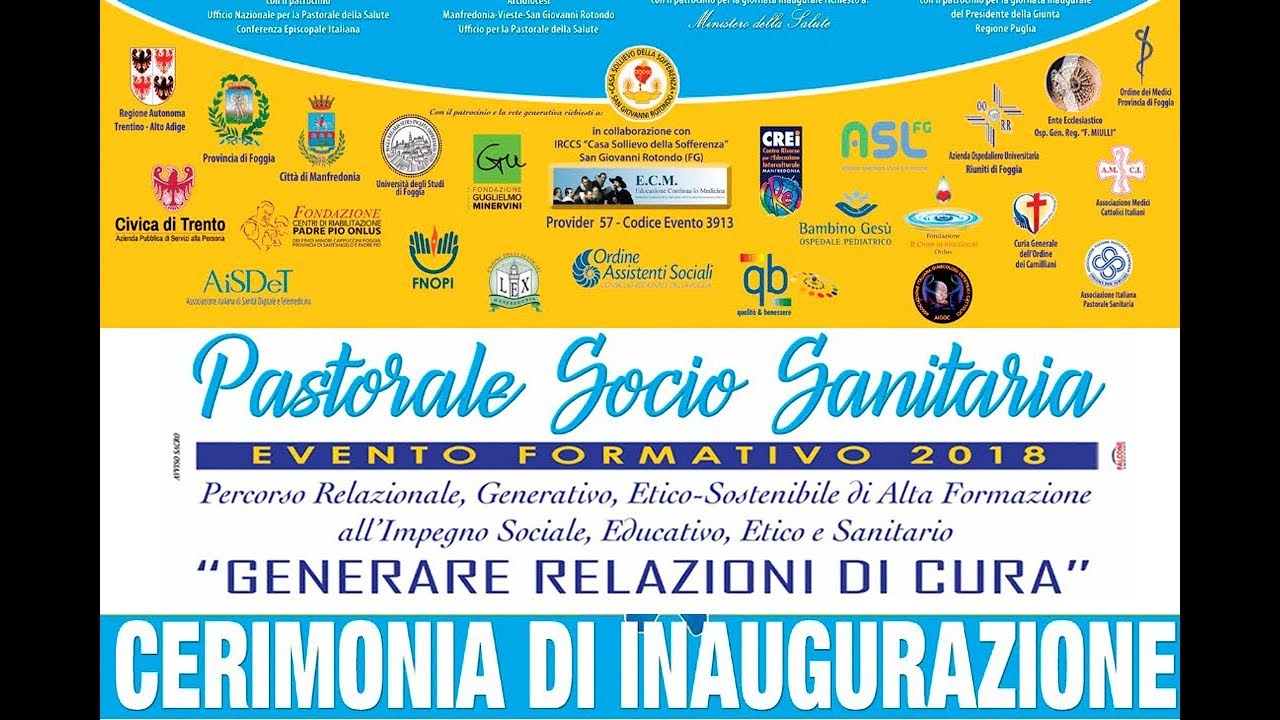 Pastorale Sociosanitaria: Cerimonia di inaugurazione del 22 03 2018