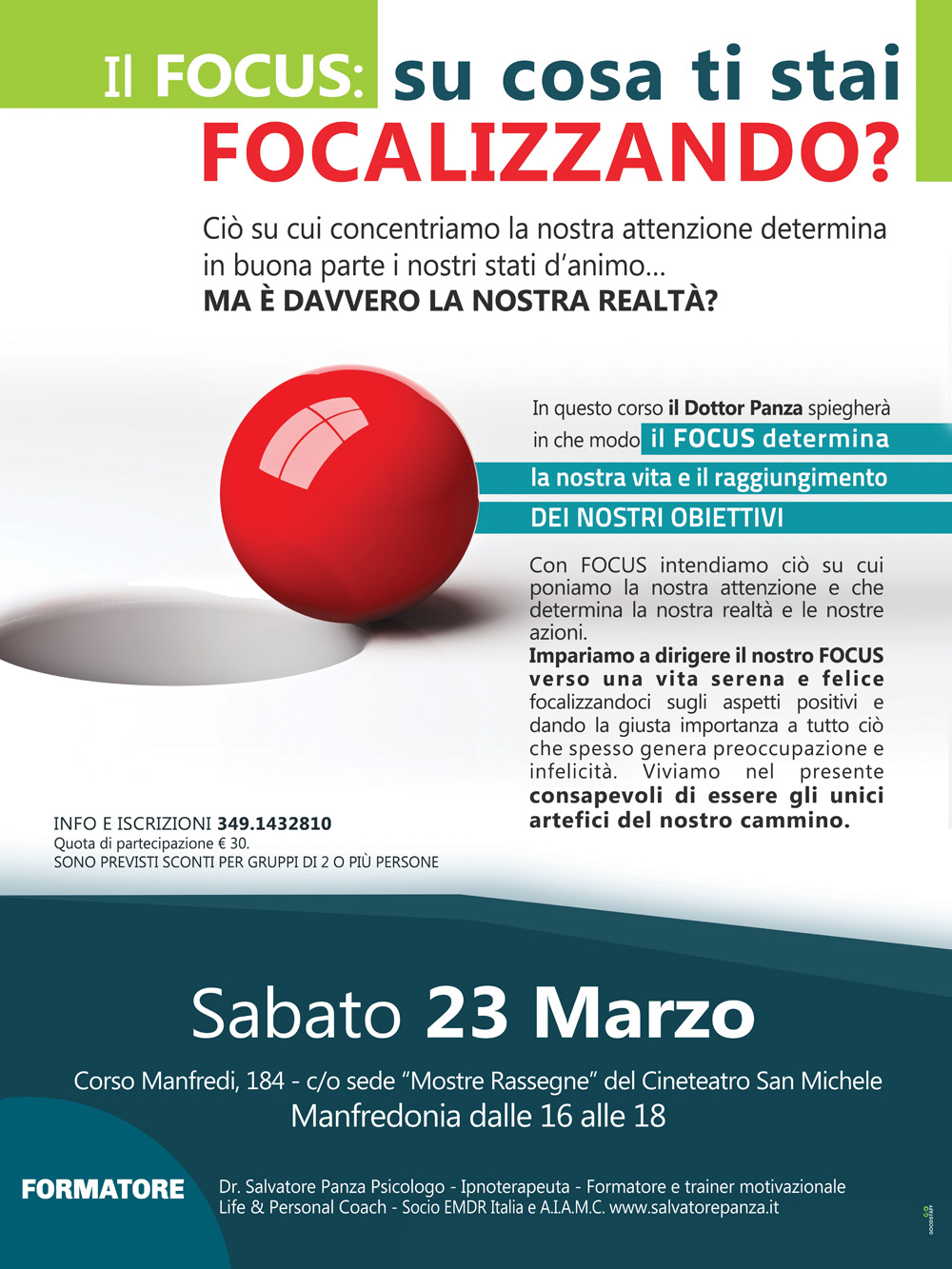 corso di formazione in programma per il 23 Marzo.