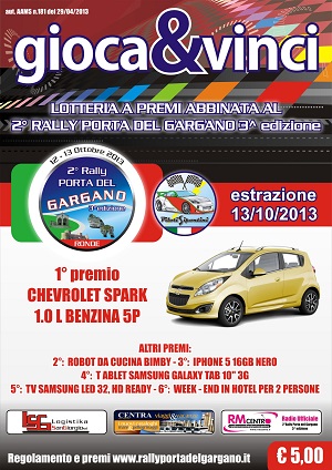 2° rally “porta del gargano”, lotteria a premi