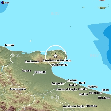 Scossa di terremoto sul Gargano: epicentro Ischitella