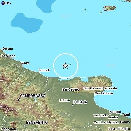 Isole Tremiti, terremoto 2.2