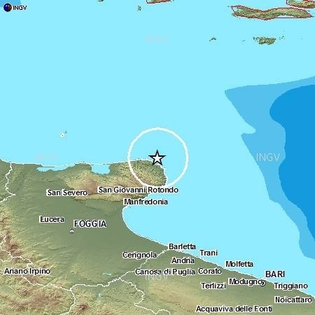 Terremoto 2.8 nel mare di Vieste