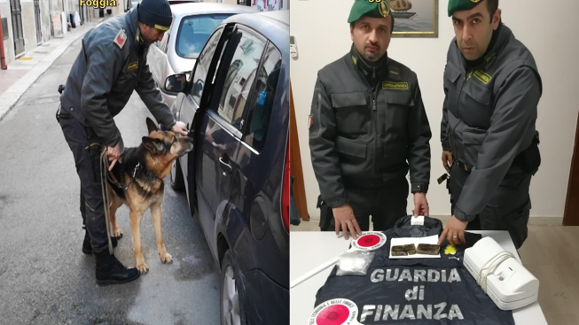 Oltre 10mila euro di droga in un SUV fiutate dal cane Vaco, arrestati due “corrieri”