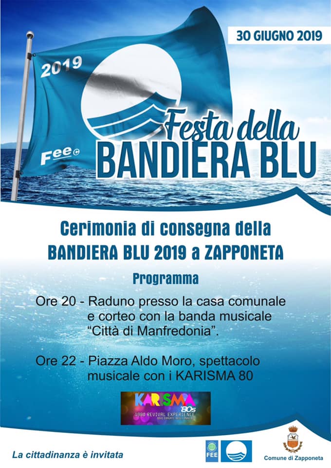 ZAPPONETA, FESTA PER LA BANDIERA BLU